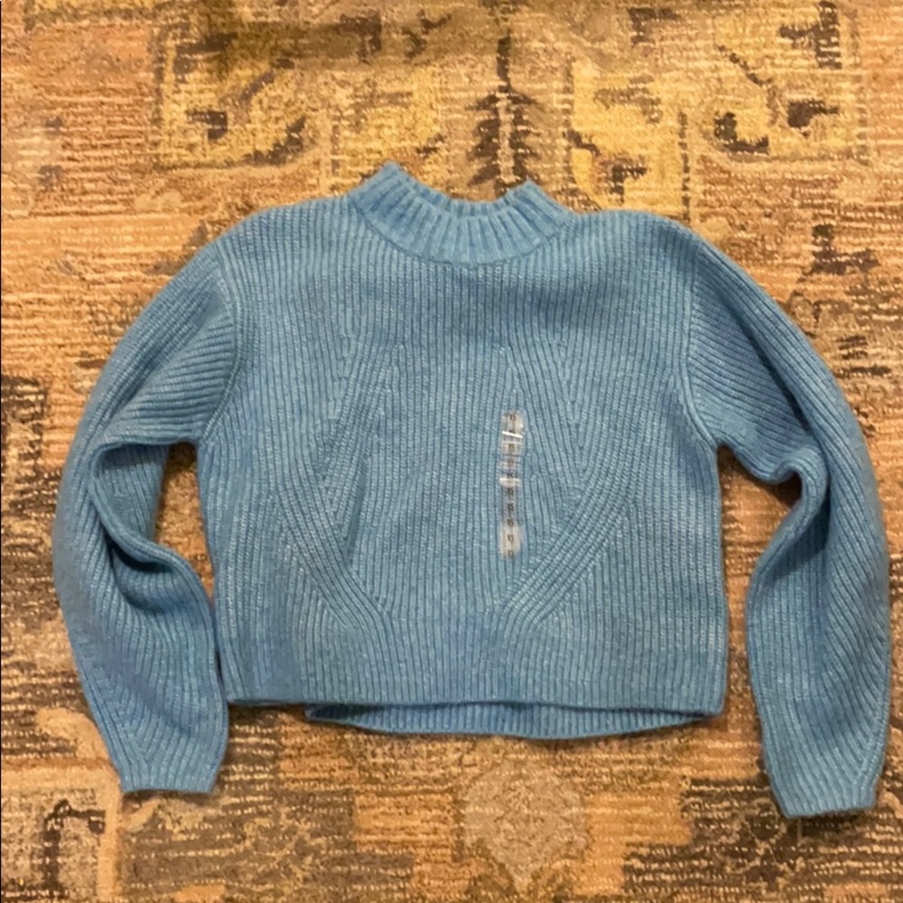 Cropped sweater with bubble sleeves 🐸